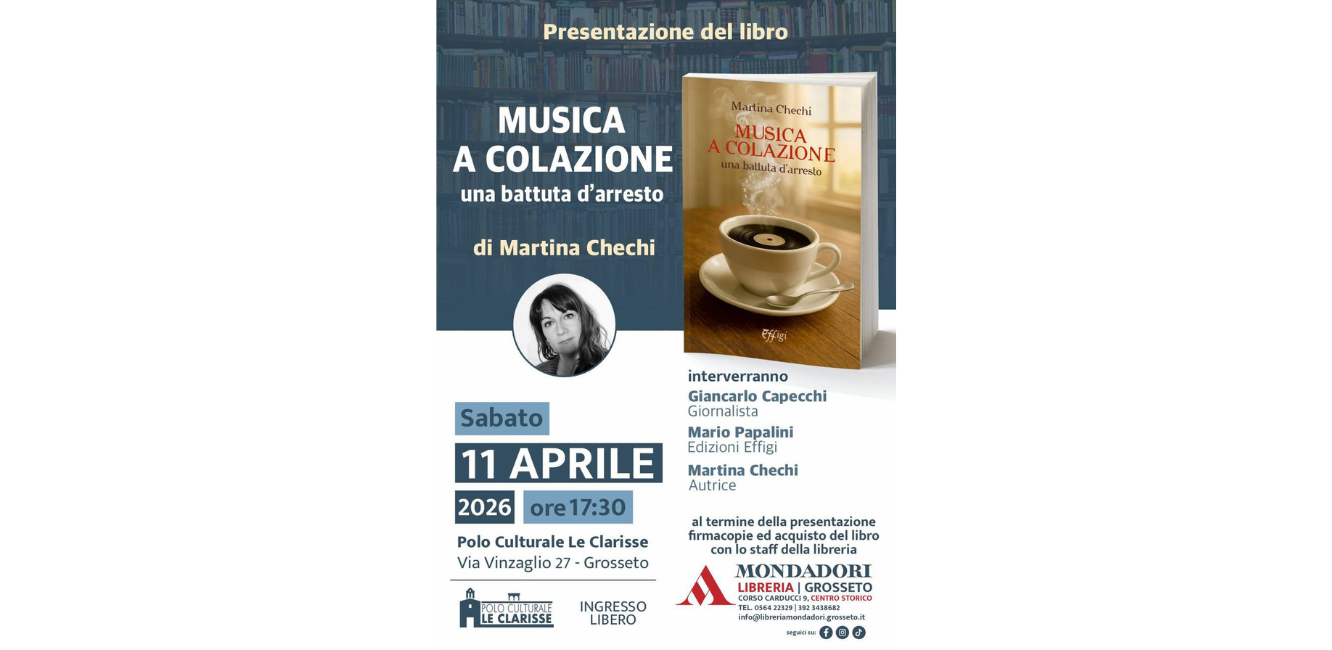 Quando la vita si ferma… può nascere una nuova melodia: a Grosseto la presentazione di Musica a colazione – una battuta d’arresto